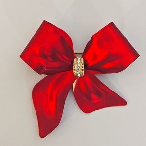 Vintage Tona enamel ribbon bow brooch